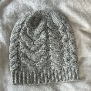 Cashmere Gray Cable Knit Beanie